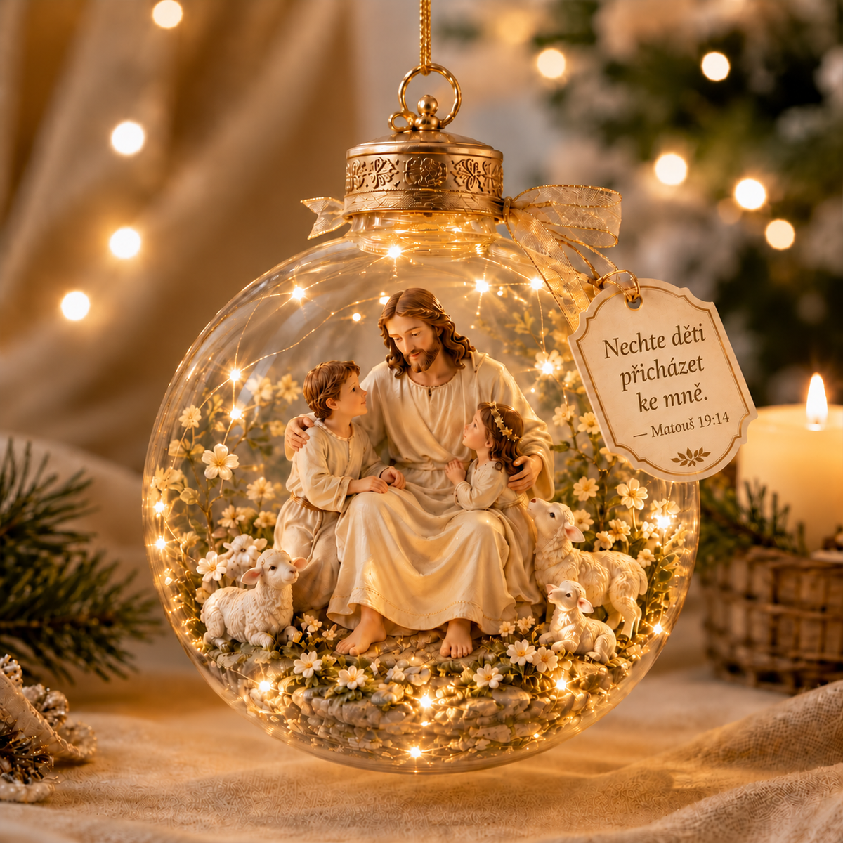 Svítící koule s biblickými verši — 01